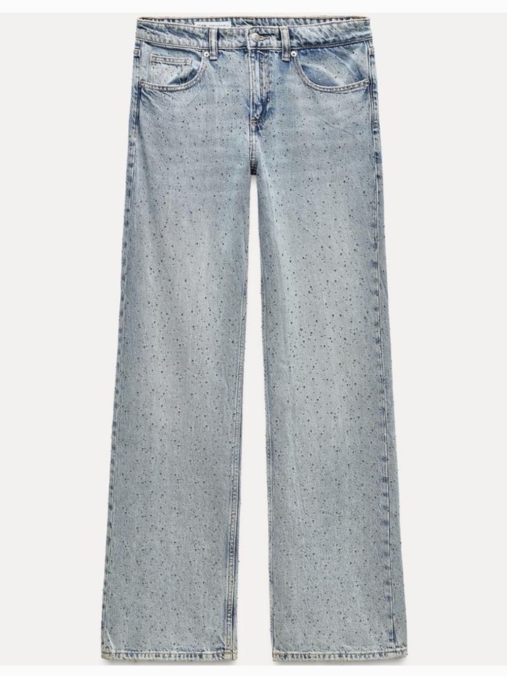 Zara TRF Mid rise Rhinestone Jeans